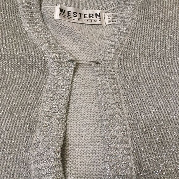 Western Connection Silver Lame Sweater Jacket - Picture 3 of 8